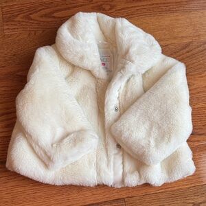 The Children's Place Cream Faux Fur Jacket